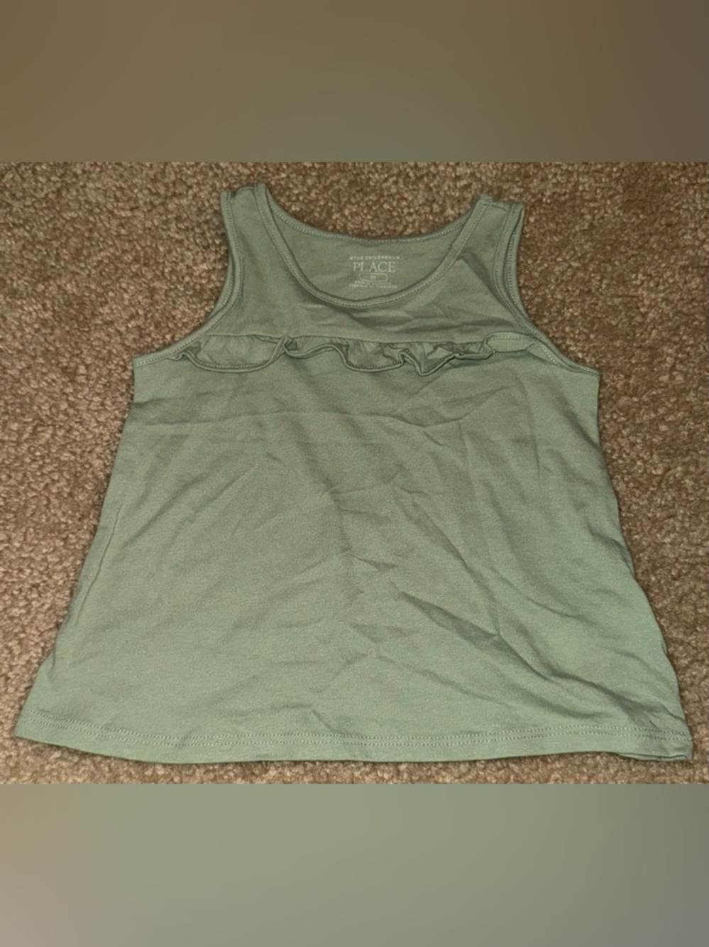 The Children's Place Green Ruffle Tank Top